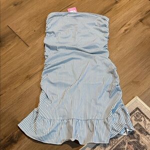 BRAND NEW WITH TAGS edikted striped strapless sport dress